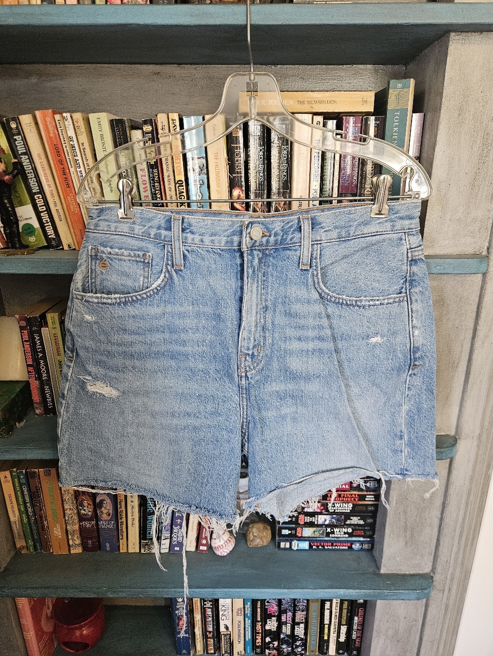 Etica 100% Organic Cotton Light Blue Denim Cutoff Shorts Size 28
